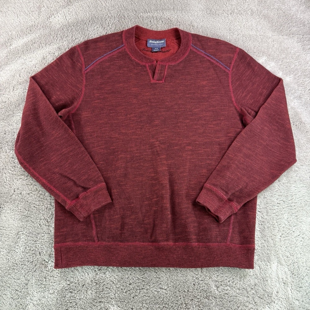 Tommy Bahama Reversible Pullover Mens M Red Crewneck Sweatshirt Cotton Casual